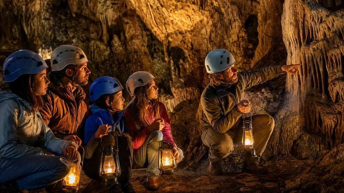 Guided Tours cave guide illustration
